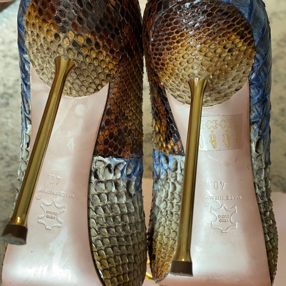 Rare SACCO Francesco Sacco Snakeskin Snake Python Metal Heel Pumps, 40/ 8.5US - Picture 7 of 11